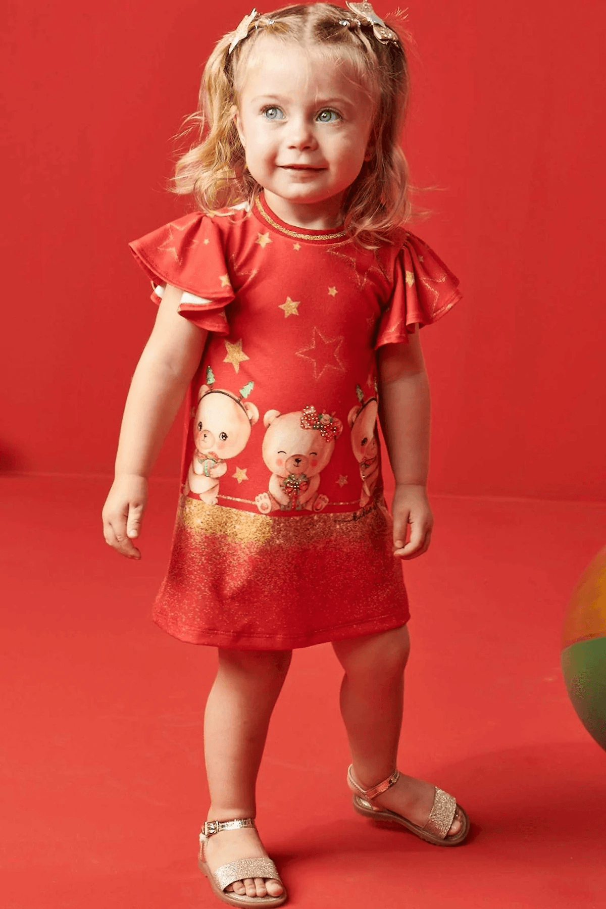 Vestido Bebe Menina Ursinhos Natal Com Laço - Dg Baby Kids - Vestido para  Bebês - Magazine Luiza