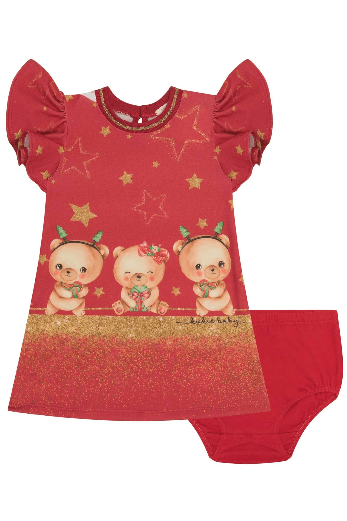 Vestido Bebe Menina Ursinhos Natal Com Laço - Dg Baby Kids - Vestido para  Bebês - Magazine Luiza